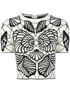 Alexander Mcqueen Butterfly-intarsia Knitted Top - White
