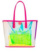 Mcm Contrast Logo Shopping Tote - Purple