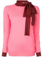 Marni Contrast Neck-tied Sweater - Pink