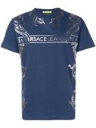 Versace Jeans Metallic-effect Print T-shirt - Blue