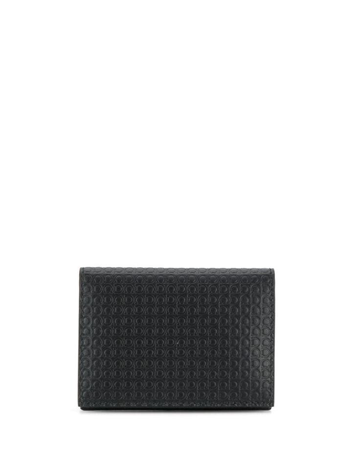 Salvatore Ferragamo Gancini Foldover Wallet - Black