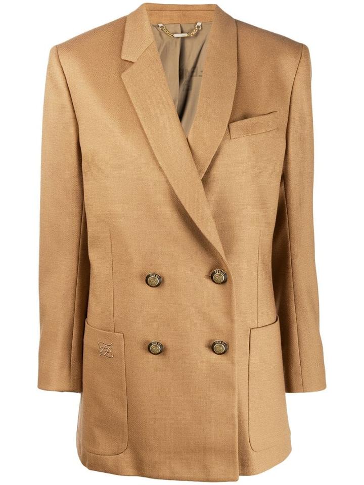 Fendi Double Breasted Jacket - Neutrals