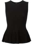 Theory Peplum Top, Women's, Size: Xs, Black, Viscose/polyester