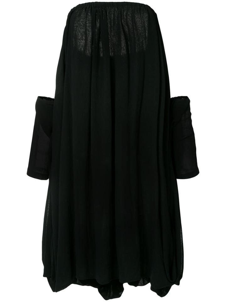 Yohji Yamamoto Vintage Off-shoulder Flared Dress - Black