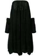 Yohji Yamamoto Vintage Off-shoulder Flared Dress - Black