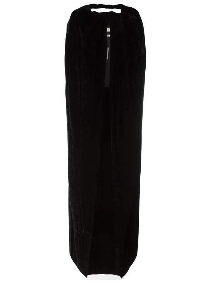Rick Owens Twist Velvet Cape, Women's, Size: 42, Black, Cupro/viscose/silk