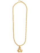 Chanel Pre-owned 1994 Autumn Triple Cc Charm Necklace - Gold