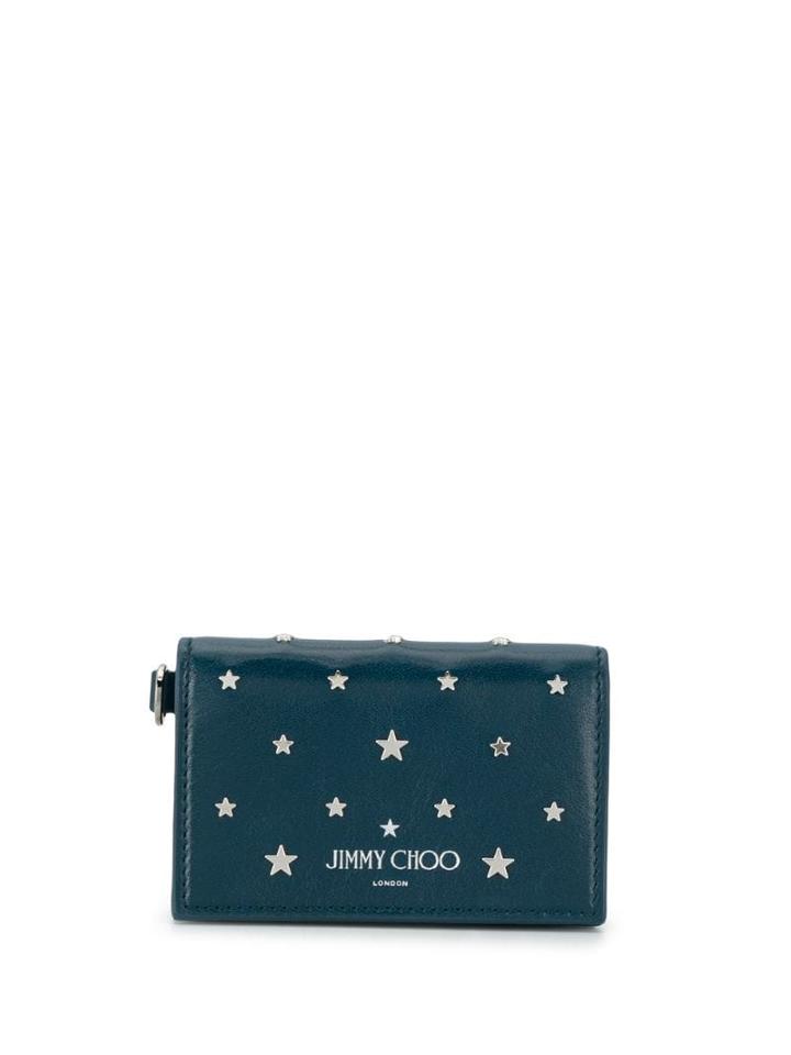 Jimmy Choo Cliffy Studded Cardholder - Blue