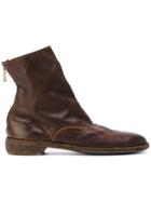 Guidi Distressed Zip Boots - Brown