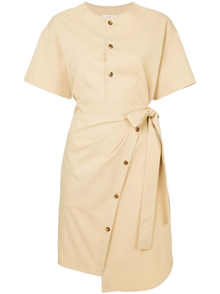 Goen.j Buttoned Wrap Dress - Nude & Neutrals