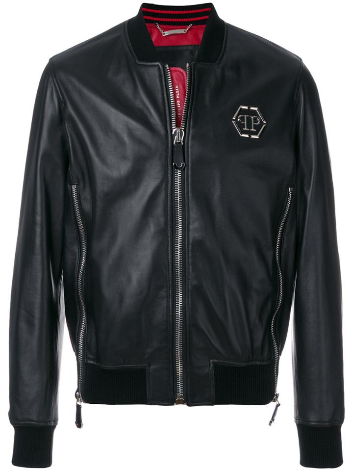 Philipp Plein Zip Detailed Bomber Jacket - Black