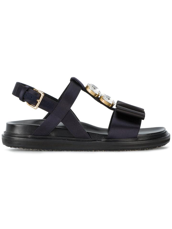 Marni Fussbett Crystal Embellished Sandals - Blue