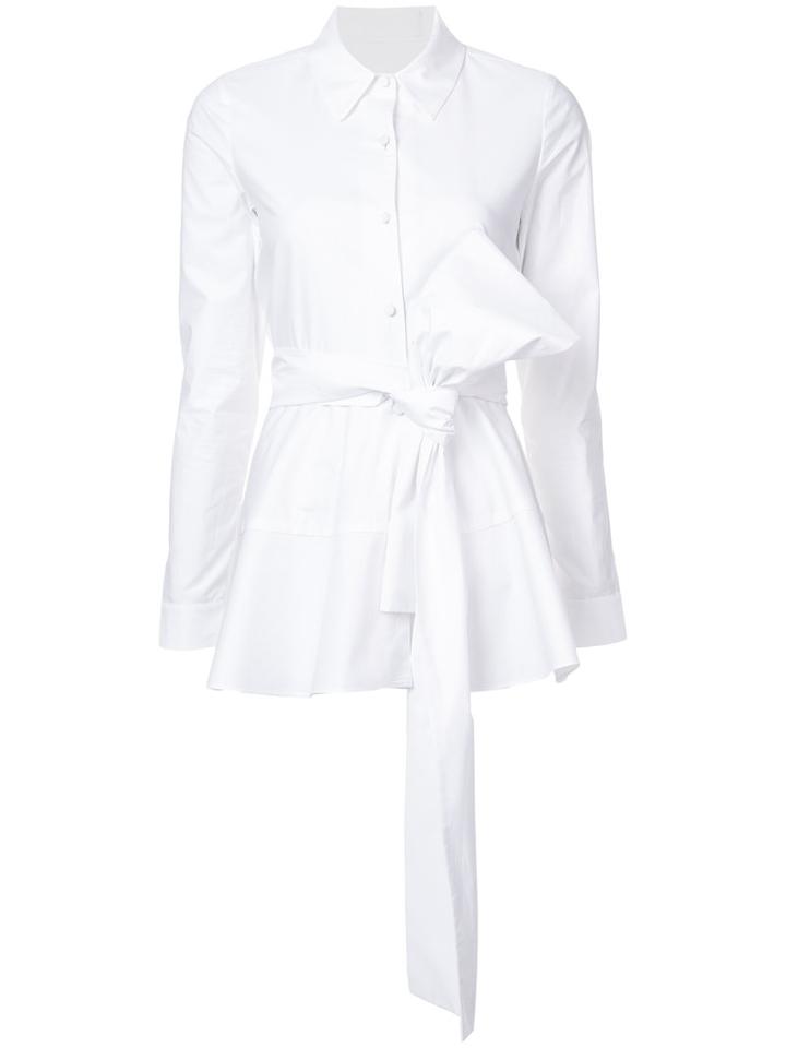 Co - Front Bow Shirt - Women - Cotton - L, White, Cotton