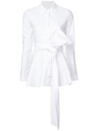 Co - Front Bow Shirt - Women - Cotton - L, White, Cotton