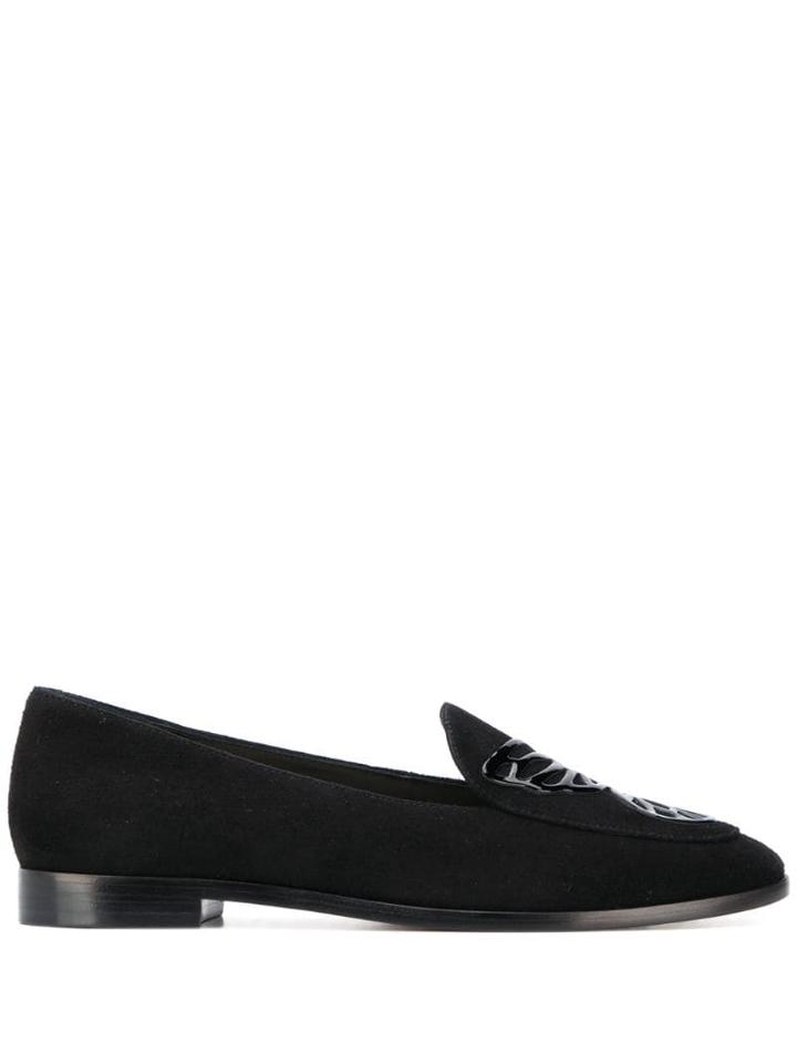 Sophia Webster Butterfly Suede Loafers - Black
