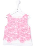 Charabia - Embroidered Top - Kids - Cotton - 5 Yrs, Toddler Girl's, Pink/purple