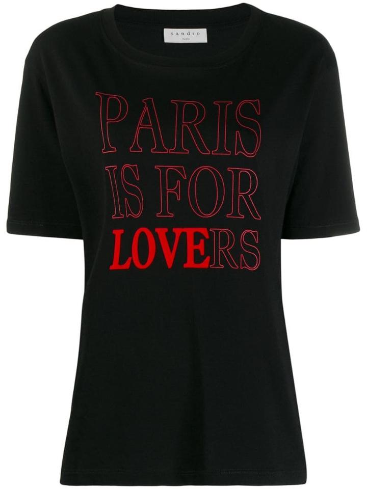 Sandro Paris 'paris Is For Lovers' T-shirt - Black