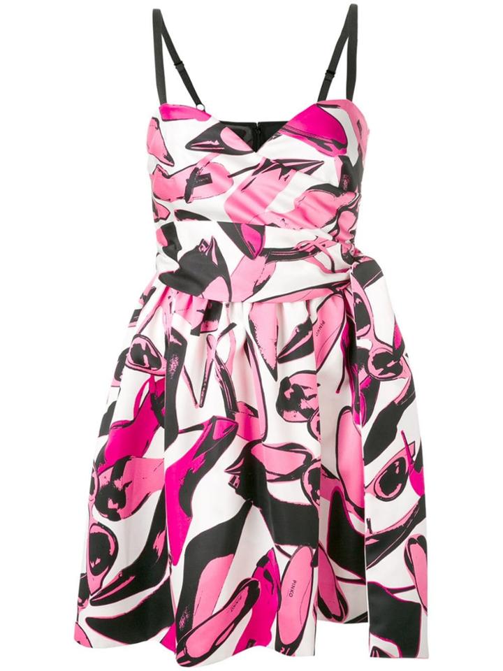 Pinko Geometric Flared Dress - Black