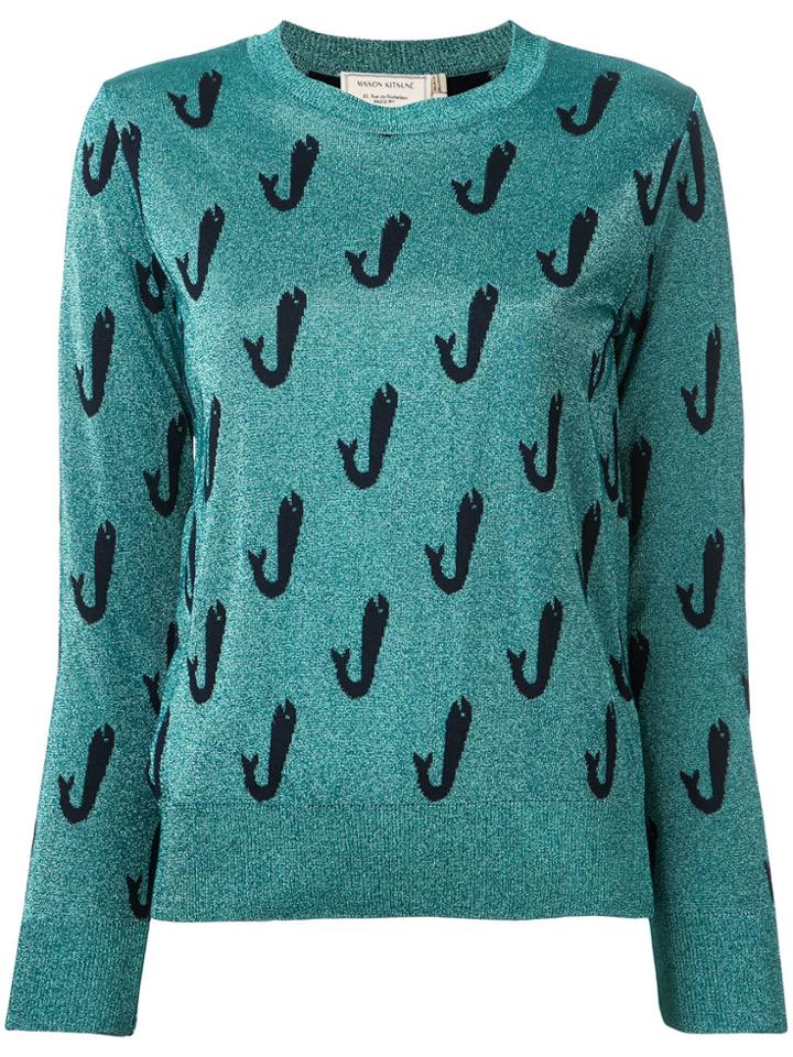 Maison Kitsuné Shiny Fish Jumper - Green