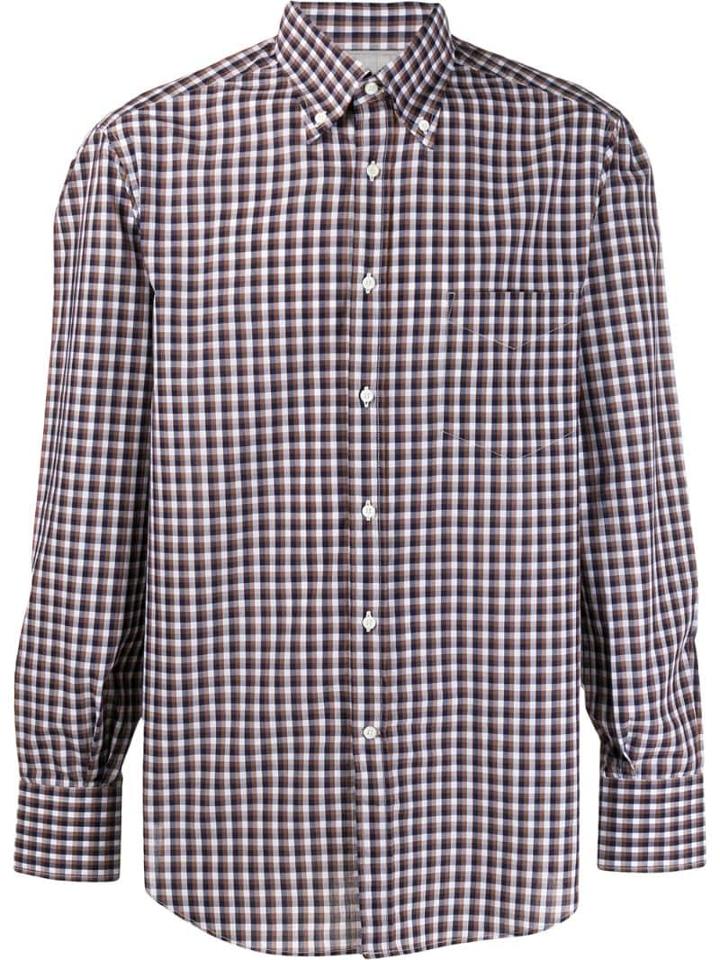 Brunello Cucinelli Check Button-down Shirt - Brown