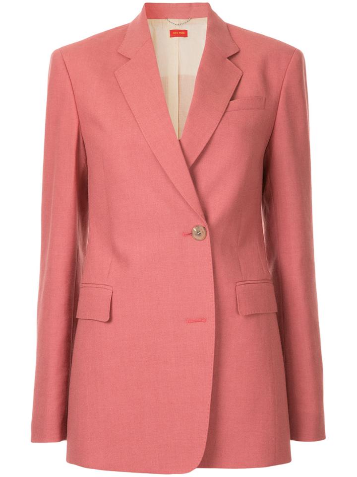 Des Prés Off-centre Button Blazer - Pink & Purple