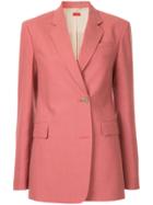 Des Prés Off-centre Button Blazer - Pink & Purple