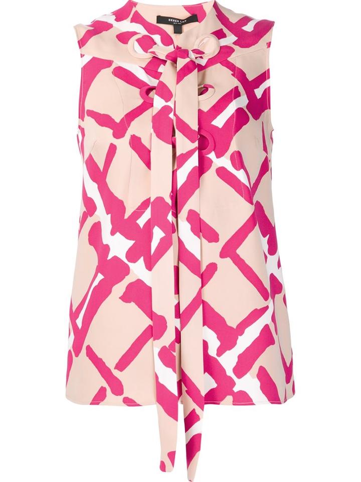 Derek Lam Printed Lace Detail Blouse