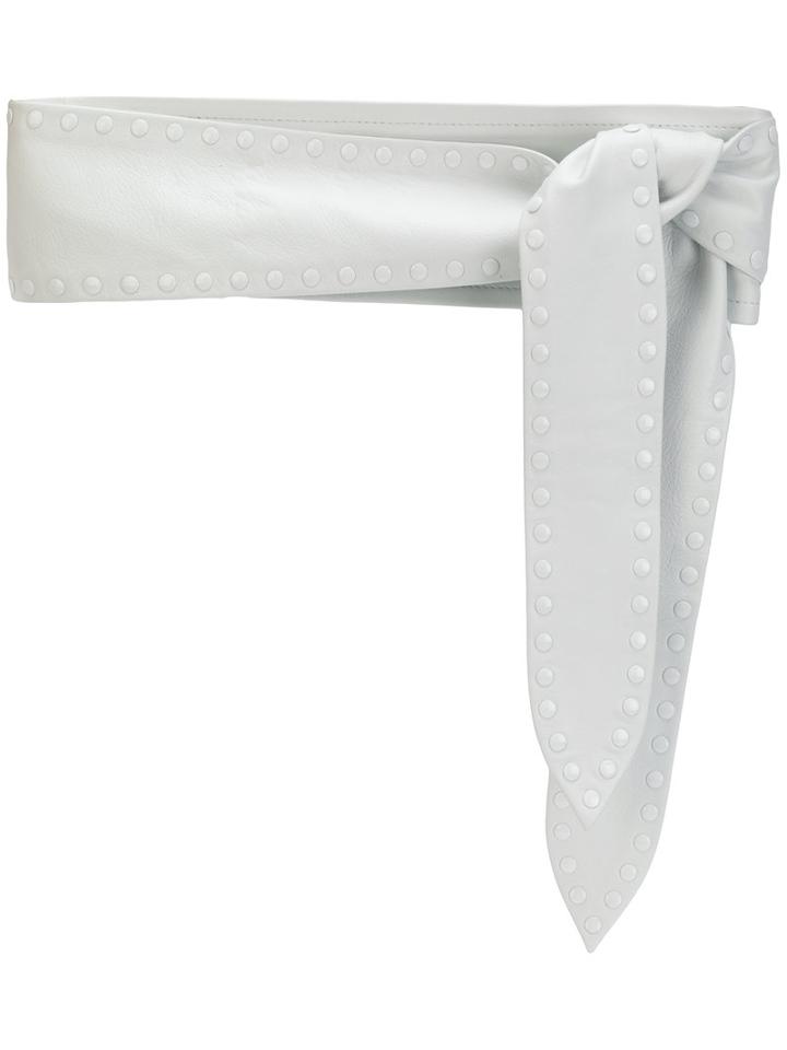 Iro - Belizary Studded Belt - Women - Leather/metal - 80, White, Leather/metal