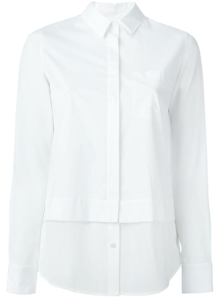 Vince Layered Shirt, Women's, Size: 10, White, Cotton/spandex/elastane