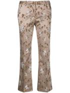 Pt01 Jaine Floral-embroidered Trousers - Nude & Neutrals