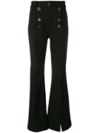 A.w.a.k.e. Mode Split Leg Flared Trousers - Black
