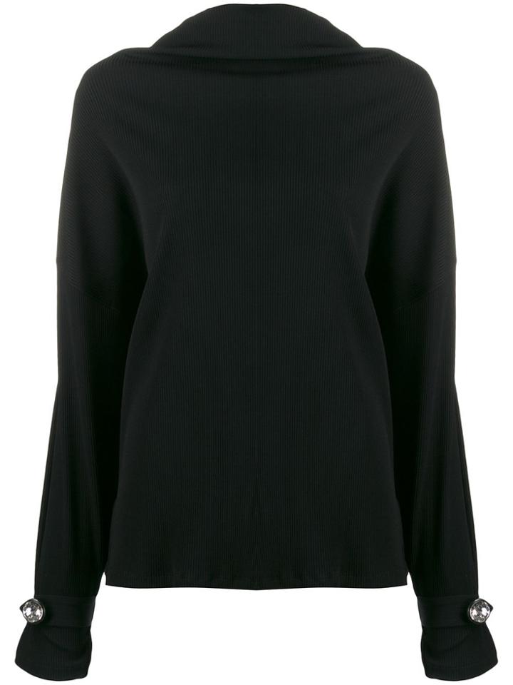 Christopher Kane Ribbed Jersey Diamond Top - Black