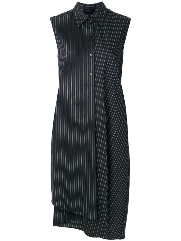 Mm6 Maison Margiela Pinstripe Shirt Dress - Black