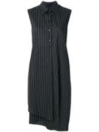 Mm6 Maison Margiela Pinstripe Shirt Dress - Black