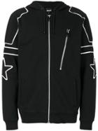Just Cavalli Contrast Trim Zip Hoodie - Black