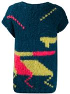 Paria Farzaneh Chunky Knit Shortsleeved Sweater - Blue