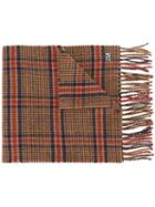Tweed Check Scarf - Men - Virgin Wool - One Size, Brown, Virgin Wool, Ami Alexandre Mattiussi