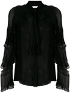 Chloé Ruffled Pussy Bow Blouse - Black