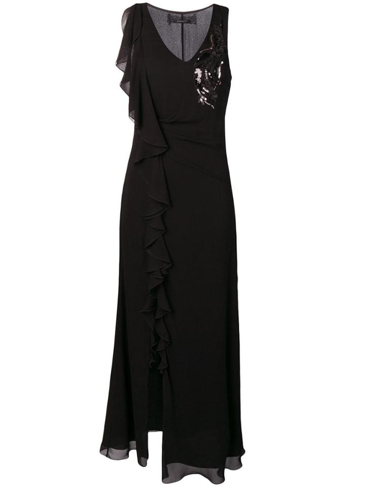 Patrizia Pepe Ruffle Front Dress - Black