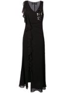 Patrizia Pepe Ruffle Front Dress - Black