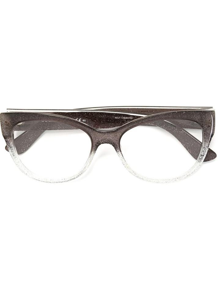 Gucci Eyewear Cat Eye Frame Glasses, Grey, Acetate