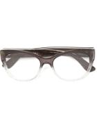 Gucci Eyewear Cat Eye Frame Glasses, Grey, Acetate