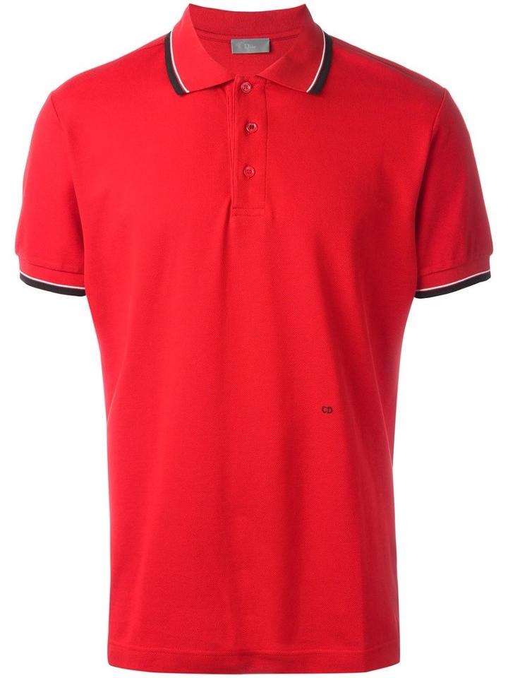 Dior Classic Polo Shirt, Men's, Size: Medium, Red, Cotton