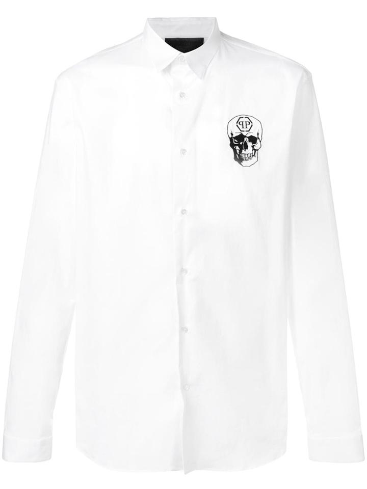 Philipp Plein Embroidered Skull Shirt - White