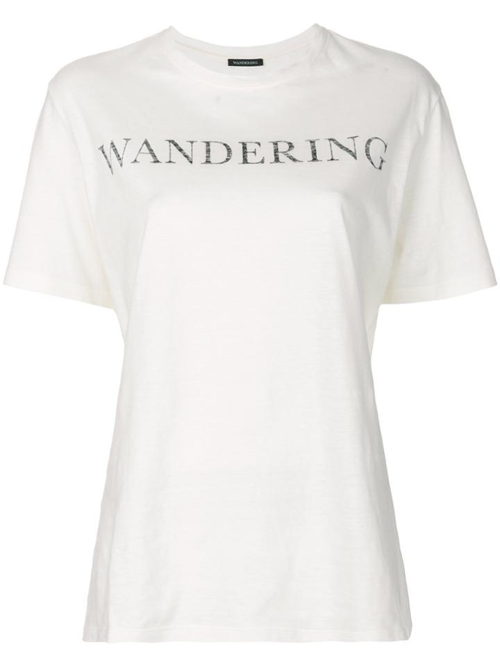 Wandering Logo Print T-shirt - White