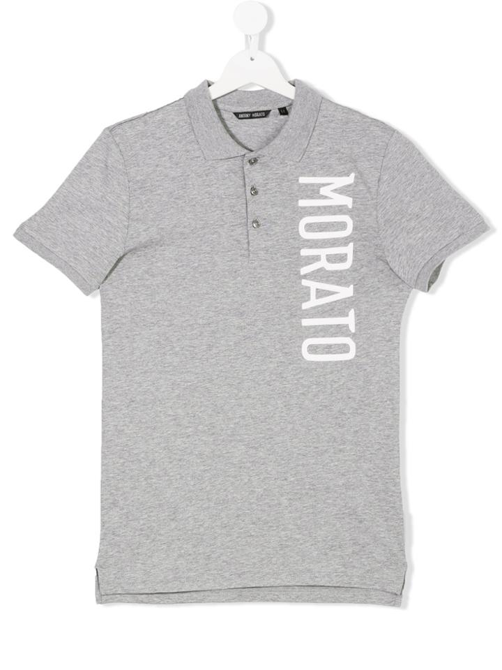 Antony Morato Junior Teen Logo-print Polo Shirt - Grey