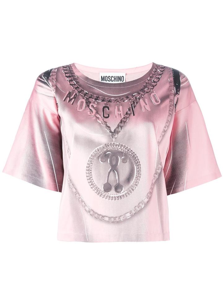 Moschino Trompe-l'oeil Backpack T-shirt - Pink & Purple