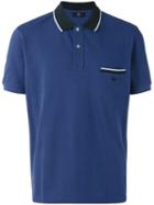 Fay Colour Block Polo Shirt, Men's, Size: Large, Blue, Cotton