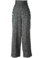 Y's Herringbone Pants, Women's, Size: 2, Black, Silk/acrylic/nylon/wool