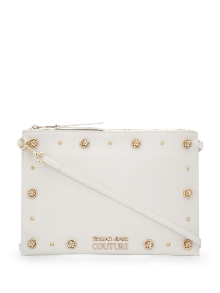 Versace Jeans Couture Small Embellished Shoulder Bag - White